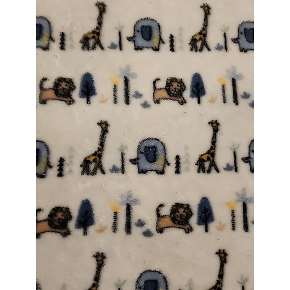 Adirondack Baby‎ Blanket Animals Jungle Lion Elephant Giraffe Blue Fleece 2020